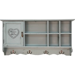 Clayre & Eef Wandkast  80x15x40 cm Blauw Hout Opbergkast