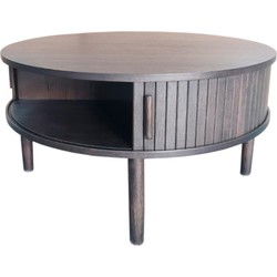 Salontafel Donker Eikenhout - Ø85x45cm - Meta
