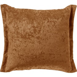 Dutch Decor LEWIS - Sierkussen 45x45 cm - fluweel - met sierrand - Tobacco Brown - bruin - Dutch Decor