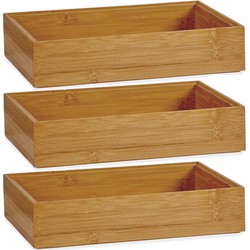 3x kinvara kast/lade/make-up sorteer organizer - bamboe - 23 x 15 x 5 cm - Make-up dozen