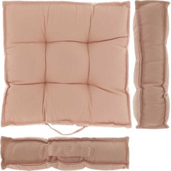 Unique Living Vloerkussen - oud roze - katoen - 43 x 43 x 7 cm - vierkant - Matras/zitkussen - Vloerkussens