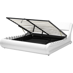 AVIGNON - Futon bed met opbergruimte - Wit - 160 x 200 cm - Kunstleer