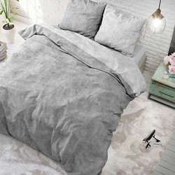 Sleeptime Flanel Twin Washed Cotton Dekbedovertrek Grey-240x200/220