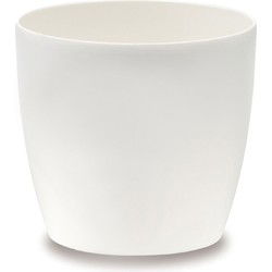 2 stuks - Bloempot Brussels diamond rond 16 cm wit