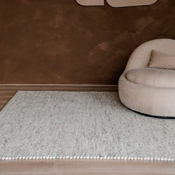 Wollen Vloerkleed Beige/Wit Gemeleerd Vik - <a href="https://vloerkledenloods.nl/vloerkleden/wollen-vloerkleed">Wol</a> - 200 x 290 cm - (L)