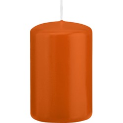 1x Kaarsen oranje 5 x 8 cm 18 branduren sfeerkaarsen - Stompkaarsen