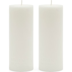 Riviera Maison - Kaarsen - Pillar Candle ECO off-white 7x18 - Wit - Set van 2 stuks