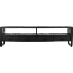 Benoa Britt 4 Drawer TV Cabinet Black 220 cm