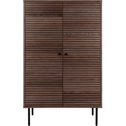 Wandkast Bruin Eikenfineer - 2 Deuren - 80x40x130cm - Kyoto