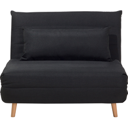 SETTEN  - Slaapbank 1-zit - Zwart - Polyester