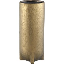 PTMD Mardix Ronde Bloempot - H36 x Ø15 cm - Keramiek - Goud