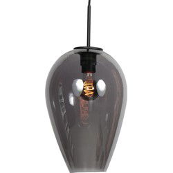 Mexlite - hanglamp - HaloSwap - zwart - glas smoke glas - bedlampje - E27 - 4289ZW