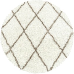 Tapijtenloods Harmony Soft Shaggy Rond Hoogpolig Vloerkleed Creme- 120 CM ROND