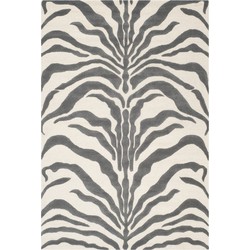 Safavieh Zebra Indoor Hand Tufted Area Rug, Cambridge Collection, CAM709, in Ivory & Dark Grey, 152 X 244 cm