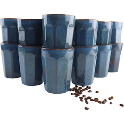 OTIX Koffiekopjes - zonder Oor - Cappuccino - en - Latte macchiato - Mokken - 12 Stuks - 400 ml - Koffietassen - Aardewerk - BLUETT