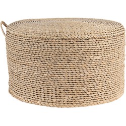 Clayre & Eef Poef  Ø 40x23 cm Bruin Zeegras Rond Hocker