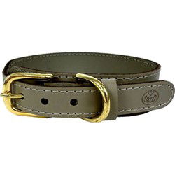 SAZZZ HALSBAND HOND PIONEER CLASSIC LEER TAUPE 37-45X3,5 CM