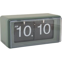 Wandklok Retro Boxed Flip - Jungle groen - 20x10x10cm
