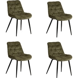 PoleWolf - Louis Chair - Fusion Fabric - Vintage Green - Set of 4