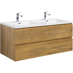 Badplaats Badkamermeubel Set Angela 120 cm - Eiken - Badmeubel met Wastafel