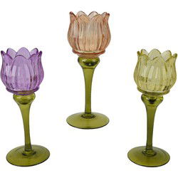 Theelichthouder glas d7,5h19 cm a3