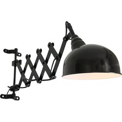 Industriële uittrekbare wandlamp Steinhauer Yorkshire Zwart