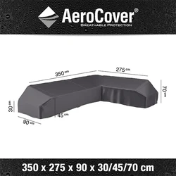 AeroCover | Loungesethoes 350 x 275 x 90 x 30-45-70(h) | L-Platform Rechts