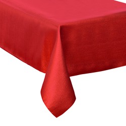 2x stuks tafelkleden/tafellakens rood sparkling effect van polyester formaat 140 x 240 cm - Tafellakens