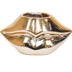 Pot - Lip - Ceramic - Gold - 21x19x11cm