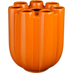 Mica Decorations Minda Tulpenvaas - H34 x Ø28 cm - Keramiek - Oranje