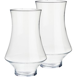 Set van 2x stuks bloemenvazen van glas 20 x 31 cm - Vazen