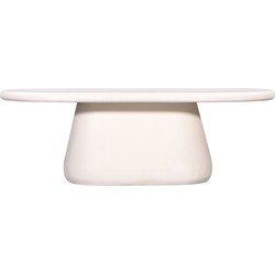 Salontafel Ovaal - Betonlook - Beige - 140cm - Tafel Romy