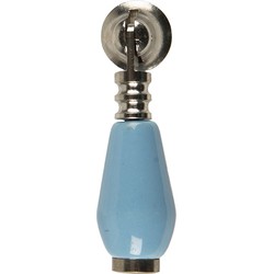 Clayre & Eef Deurknop  2x6 cm Blauw Keramiek Meubelknop