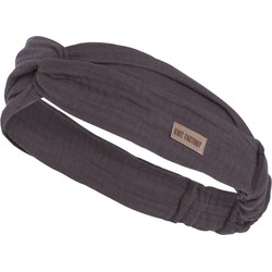 Knit Factory Puck Dames Haarhand - Hoofdband - Antraciet - One Size - 100% Biologisch katoen
