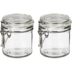 Vivalto Voorraadpotten/bewaarpotten - 2x - Tarro - 250 ml - glas - beugelsluiting - D11 x H10 cm - Voorraadpot