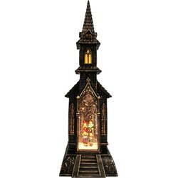 Kerk met water LED 39,5cm B/O