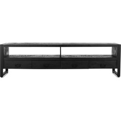 Benoa Britt 4 Drawer TV Cabinet Black 220 cm