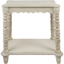 Clayre & Eef Bijzettafel Wit Hout