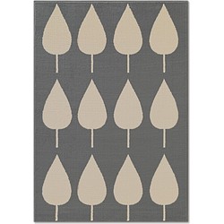 Kindervloerkleed Adventures - Lovely Leaves - Blauw / Creme - 120x170 cm