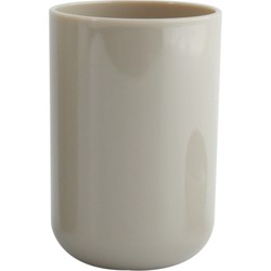 MSV Badkamer drinkbeker Porto - PS kunststof - beige - 7 x 10 cm - Tandenborstelhouders