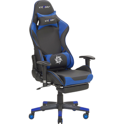 VICTORY - Gamestoel - Blauw/ Zwart - Kunstleer