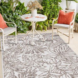 Lora Buitenkleed Gebloemd Beige vloerkleed - Voor Binnen & Buiten - 120 X 170 CM