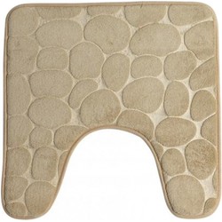 Urban Living Badkamerkleedje/wc badmat tapijt - memory foam - beige - 49 x 49 cm - Badmatjes