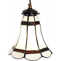 Lumilamp Hanglamp Tiffany Wit Bruin Glas