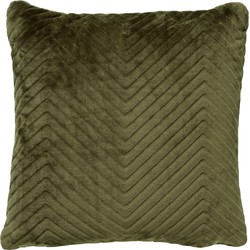 Dutch Decor ZICO - Sierkussen zigzag 45x45 cm Chive - groen - superzacht - Dutch Decor