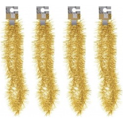 4x Gouden folieslingers fijn 180 cm - Kerstslingers
