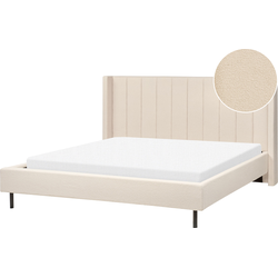 VILETTE  - Tweepersoonsbed - Lichtbeige - 180 x 200 cm - Bouclé