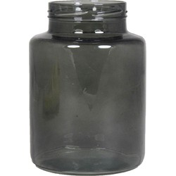 Bloemenvaas - smoke grijs/transparant glas - H20 x D14.5 cm - Vazen