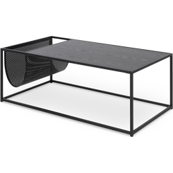 Vic houten salontafel zwart - met krantenrek - 110 x 60 cm