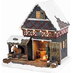 Luville Kerstdorp Black smith - 20x17x20 cm - Polyresin - Multi